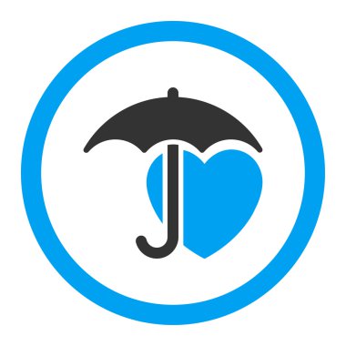 Kalp koruma yuvarlak vektör simgesi