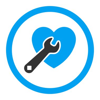 Kalp onarım yuvarlak vektör simgesi