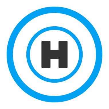 Helikopter iniş yuvarlak vektör simgesi