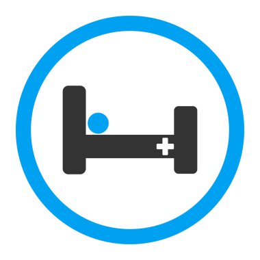 Hastane yatak yuvarlak vektör simgesi