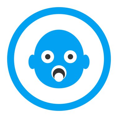 Bebek kafa yuvarlak vektör simgesi