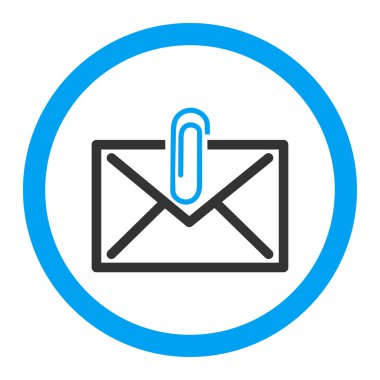 Posta eki yuvarlak vektör simgesi