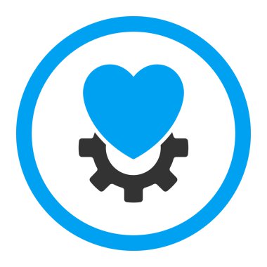 Mekanik Kalp yuvarlak vektör simgesi