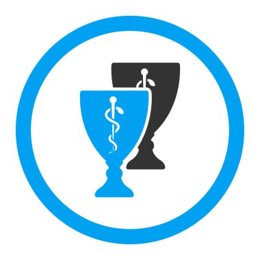 Tıbbi bardak yuvarlak vektör simgesi