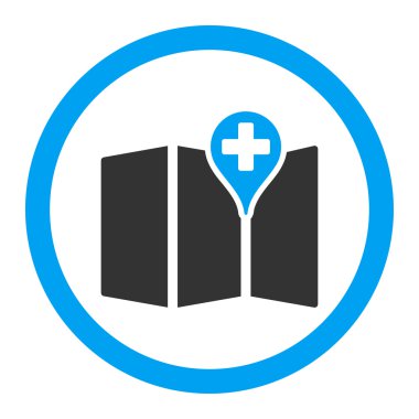 Tıbbi harita yuvarlak vektör simgesi