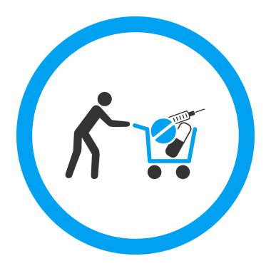 Tıbbi alışveriş yuvarlak vektör simgesi