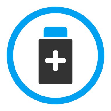 İlaç şişe yuvarlak vektör simgesi