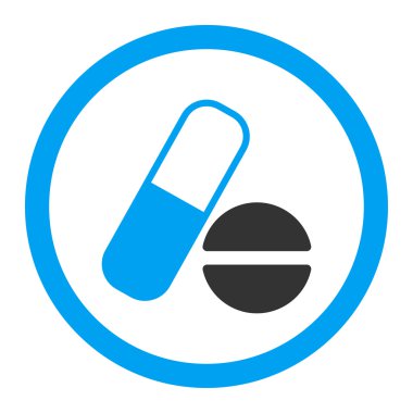 İlaç yuvarlak vektör simgesi