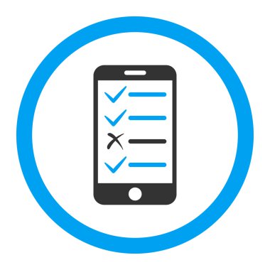 Mobil Test yuvarlak vektör simgesi