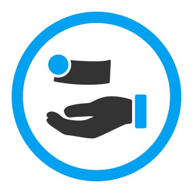 Para ödeme yuvarlak vektör simgesi