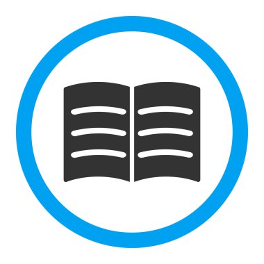 Açık kitap yuvarlak vektör simgesi