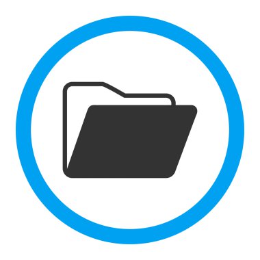 Açık klasör yuvarlak vektör simgesi