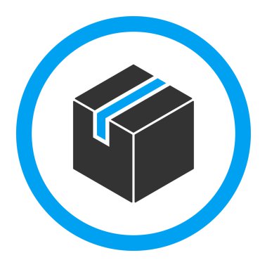 Paket yuvarlak vektör simgesi