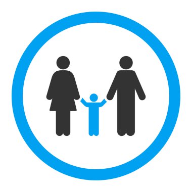 Anne ve çocuk yuvarlak vektör simgesi