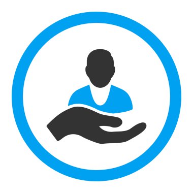 Hasta yardım yuvarlak vektör simgesi