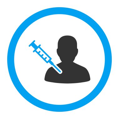 Hasta aşı yuvarlak vektör simgesi