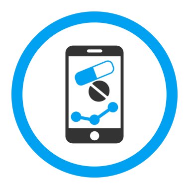 Eczane Online raporu vektör simge yuvarlak