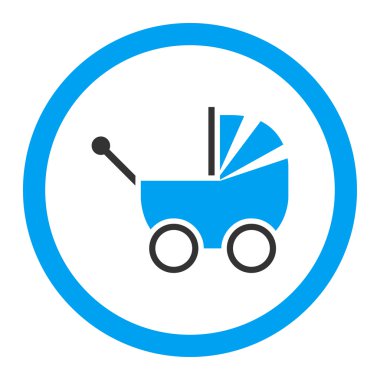 Çocuk arabası yuvarlak vektör simgesi