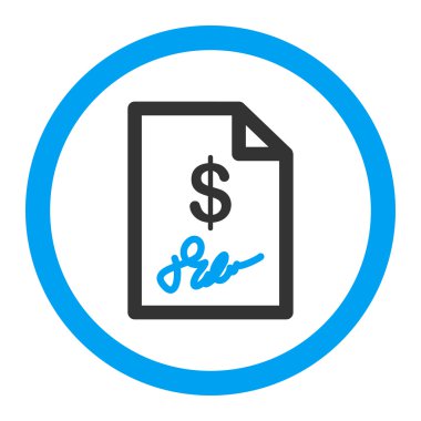 İmzalanmış fatura yuvarlak vektör simgesi