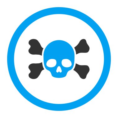 Skull And Bones yuvarlak vektör simgesi