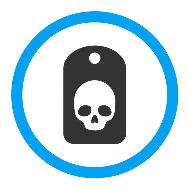 Kafatası etiket yuvarlak vektör simgesi