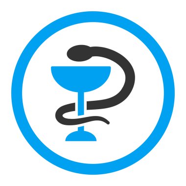 Yılan Kupası yuvarlak vektör simgesi