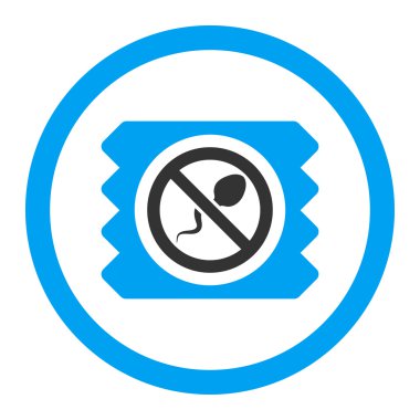 Sperm öldürücü prezervatif yuvarlak vektör simgesi