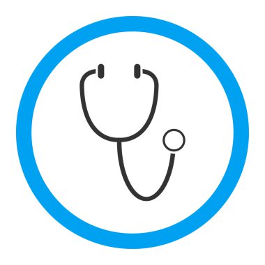 Stetoskop yuvarlak vektör simgesi