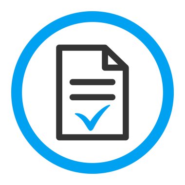 Geçerli belge yuvarlak vektör simgesi