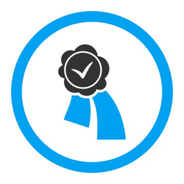 Doğrulama mühür vektör simge yuvarlak