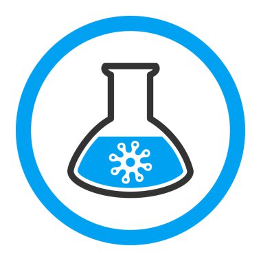 Virüs analiz yuvarlak vektör simgesi