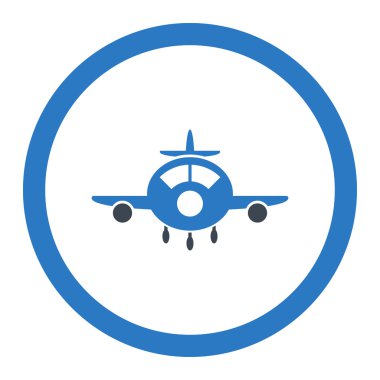 Uçak yuvarlak vektör simgesi