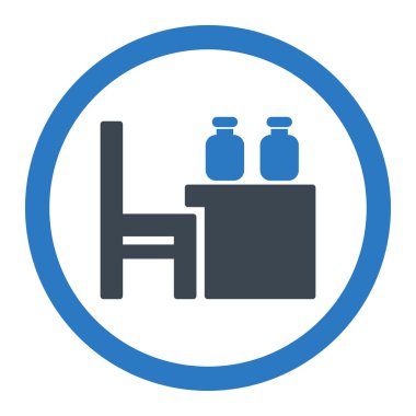 Eczacı tablo yuvarlak vektör simgesi