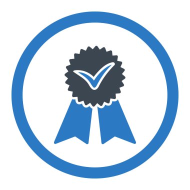 Onayı yuvarlak vektör simgesi