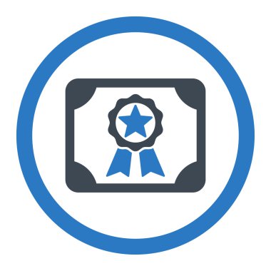 Ödülü Diploma yuvarlak vektör simgesi