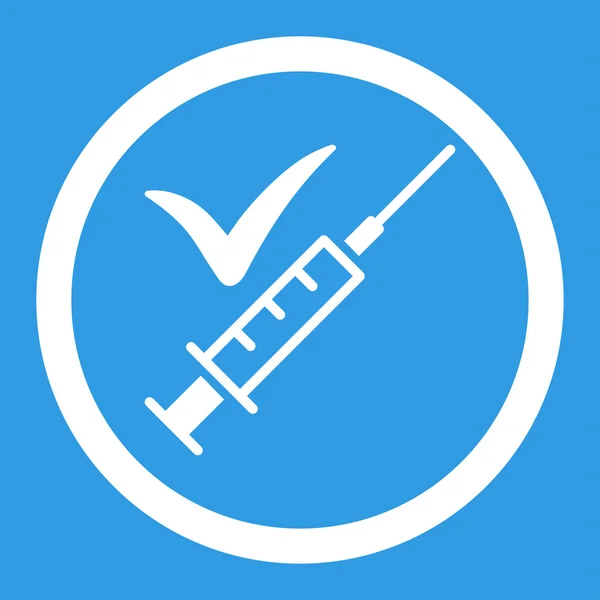 Gedaan vaccinatie afgeronde Vector Icon — Stockvector