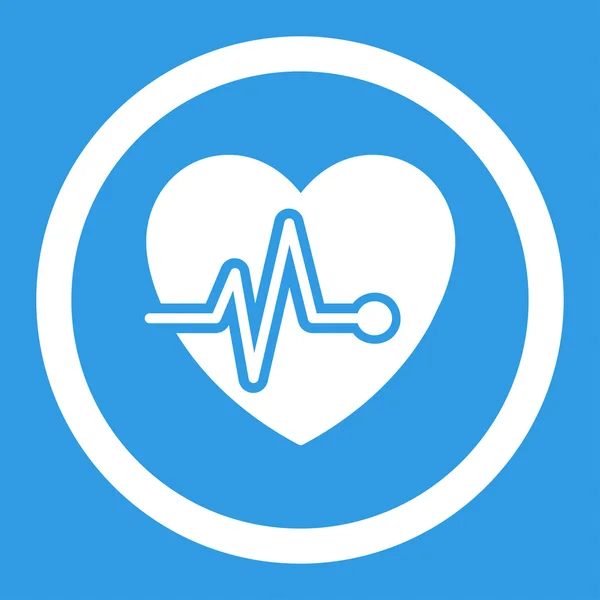 Heart Pulse Rounded Vector Icon — Stock Vector