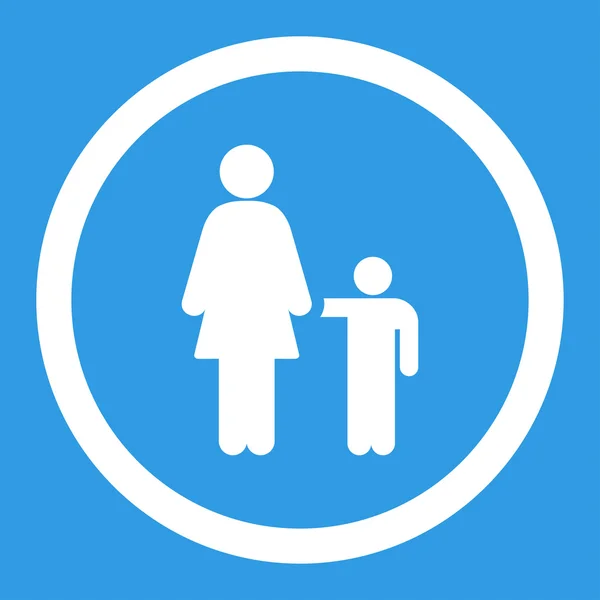 Madre con hijo redondeado icono vectorial — Archivo Imágenes Vectoriales