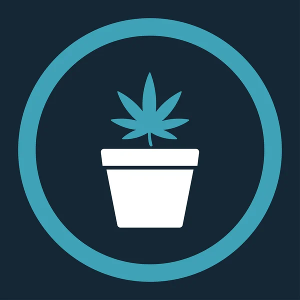 Cannabis potten rundade vektor Icon — Stock vektor