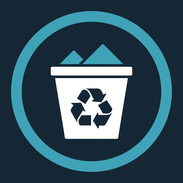 Papelera de reciclaje completa redondeado icono de vectores — Archivo Imágenes Vectoriales