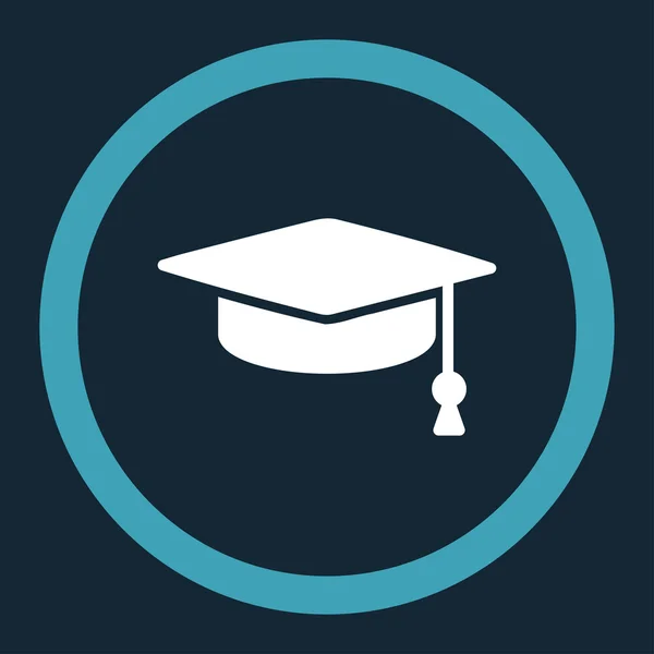 Icône vectorielle arrondie de chapeau de graduation — Image vectorielle
