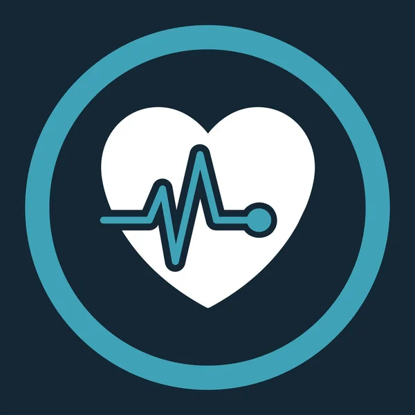 Hart Pulse afgeronde Vector pictogram — Stockvector