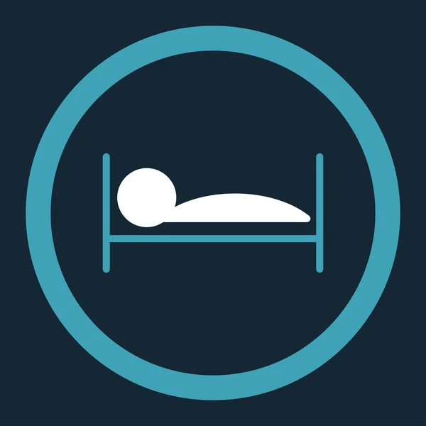 Ícone de vetor arredondado de cama de paciente — Vetor de Stock