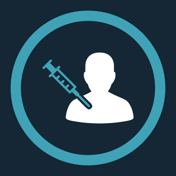 Patientens Vaccination rundade vektor Icon — Stock vektor