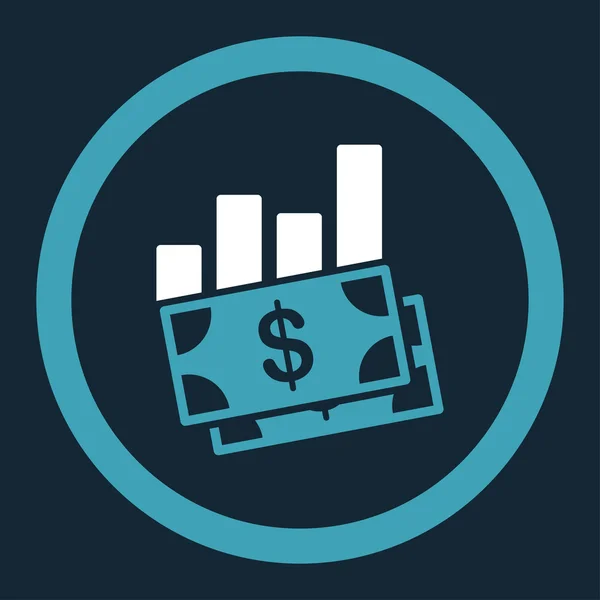 Sales Bar Chart Rounded Vector Icon — Stock Vector