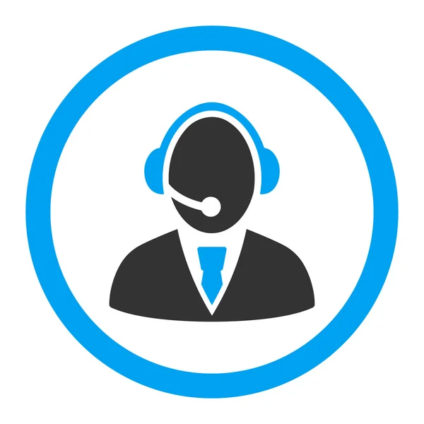 Call Center munkavállalói lekerekített Vector Icon — Stock Vector