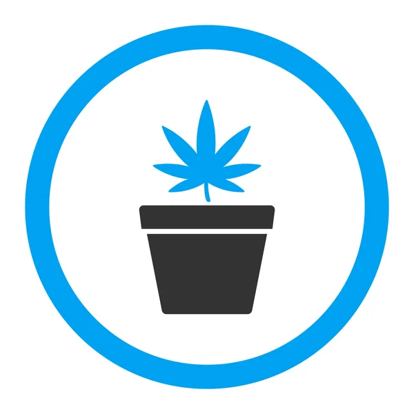 Cannabis Pot redondeado icono del vector — Archivo Imágenes Vectoriales