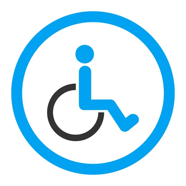 Persona con discapacidad redondeada Vector icono — Vector de stock