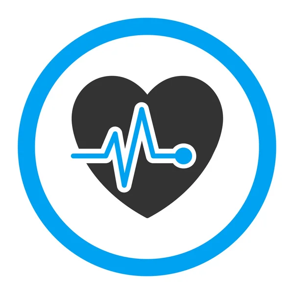 Heart Pulse Rounded Vector Icon — Stock Vector