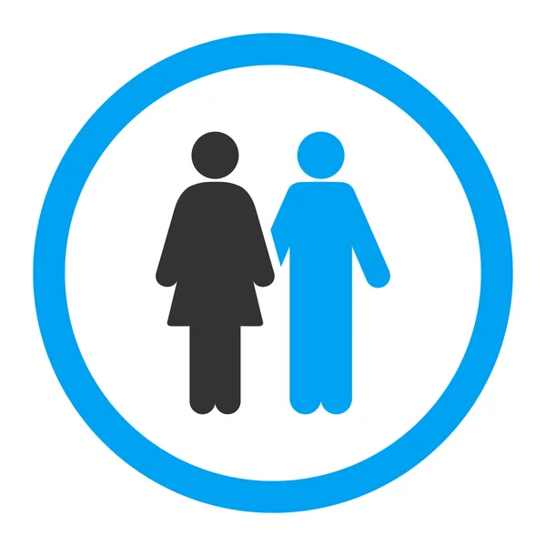 Human Couple Rounded Vector Icon — Stock Vector